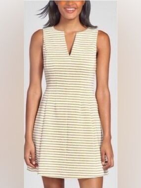 Lilly Pulitzer Brielle Dress Women's Size Small Cameo White Ottoman Stripe